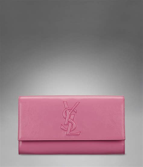 pink patent ysl clutch|saint laurent evening clutch.